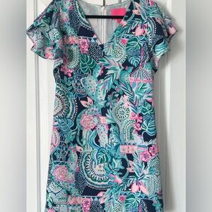 Lilly Pulitzer Ruffle Sleeve Dress- Multicolor fits like size 4 or 6